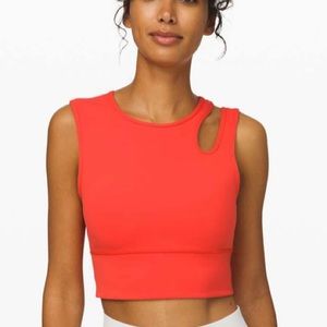 Lululemon Orange Mastered Motion Cropped Tank